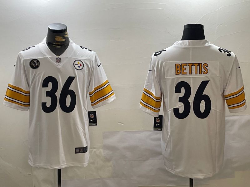 Men Pittsburgh Steelers #36 Bettis White 2024 Nike Limited NFL Jersey style 2->pittsburgh steelers->NFL Jersey